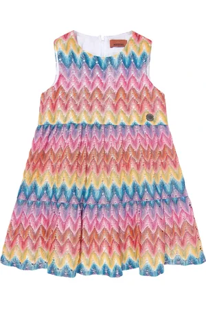 Missoni Dresses, female, , 12 Y, Zigzag Knitted Dress in Multicolour
