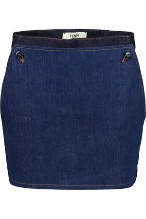 Fendi Denim Shorts, female, , S, Color Block Denim Shorts
