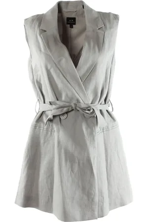 Emporio Armani Vests, female, , S, Grey Linen Cotton Women