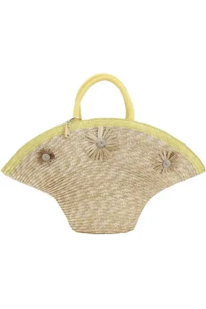 La Milanesa Handbags, female, , ONE SIZE, Straw Handbag with Geometric Design