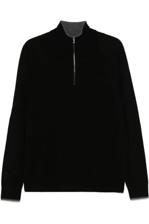 Michael Kors Zip-throughs, male, , M, Wool Jumper with Logo Embroidery
