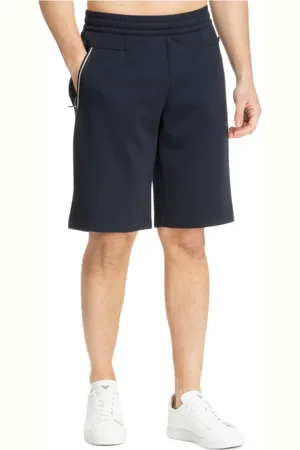 EA7 Drawstring Plain Track Shorts with Logo
