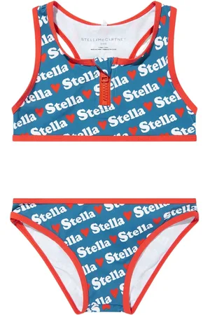 Stella McCartney Blue Heart Logo Bikini for Girls