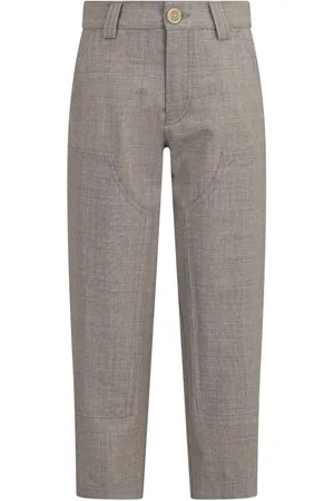 ELEVENTY Trousers, male, , 8 Y, Grey Wool Trousers for Boys