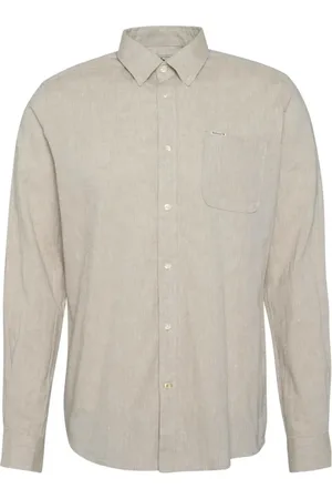 Barbour Casual Shirts, male, , L, Nelson Tailored Fit Cotton Linen Shirt