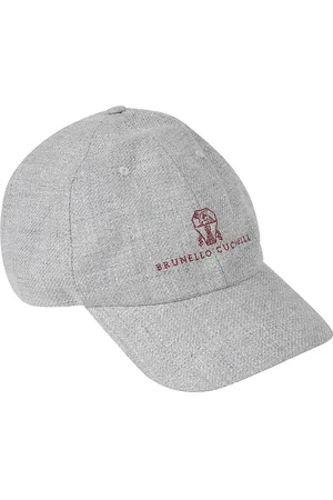 Brunello Cucinelli Caps, male, , M, Grey Diagonale Structured Hat
