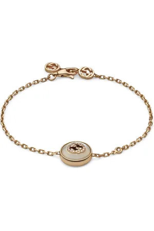 Gucci Bracelets, female, , ONE SIZE, Interlocking Bracelet in pink gold, mop, diamond, gg pavé