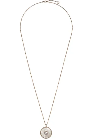 Gucci Necklaces, female, , ONE SIZE, Interlocking Necklace in pink gold, mop, diamonds GG pavé