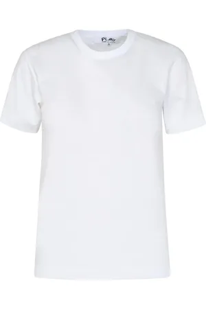 Comme des Garçons T-Shirts, female, , XL, Black Cotton Jumper with Embroidered Logo Patch