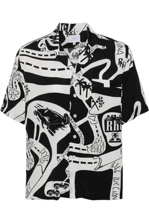Rhude Short Sleeve Shirts, male, , M, Silk Road Shirt