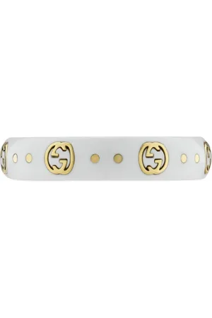 Gucci Icon ring with GG details in 18kt gold and zirconia_width 4 mm