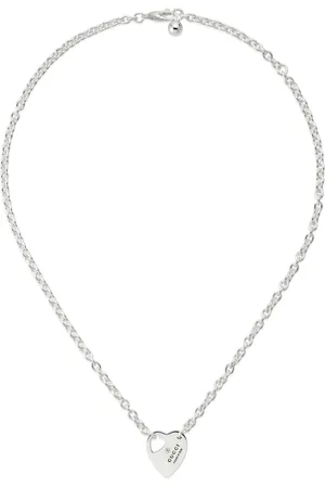 Gucci Trademark Necklace in sterling silver with heart motif and trademark detail_40/45 cm