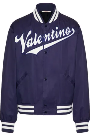 VALENTINO Bomber Jackets, male, , M, Embroidered Logo-Patch Bomber Jacket