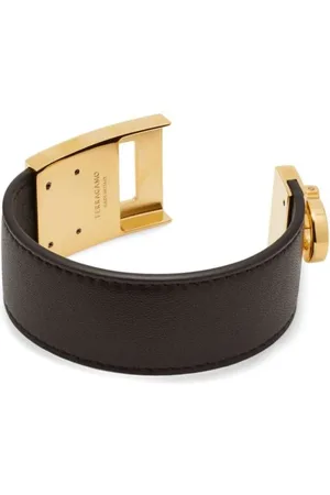 Salvatore Ferragamo Bracelets, female, , ONE SIZE, Black Lambskin Gancini Buckle Bracelet