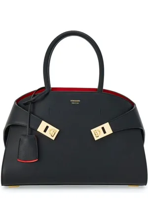 Salvatore Ferragamo Handbags, female, , ONE SIZE, Leather Handbag with Gancini Plaque