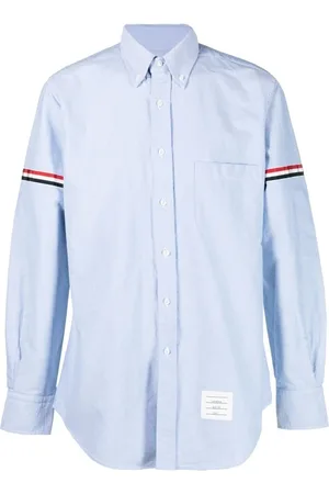 Thom Browne Casual Shirts, male, , 2XL, Classic Fit Shirt with RWB Armbands