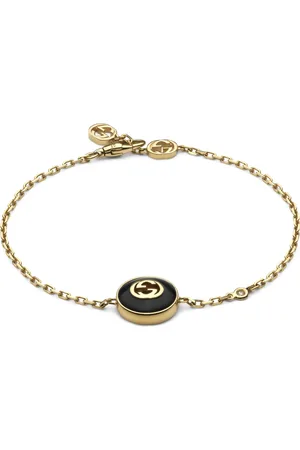 Gucci Bracelets, female, , ONE SIZE, Interlocking Bracelet in gold, onyx and diamond