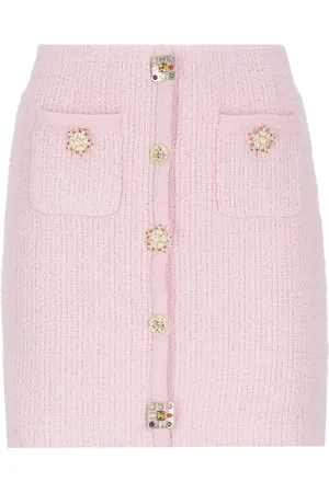 Self-Portrait Mini Skirt with Button Details