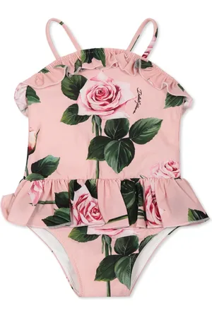 Dolce & Gabbana Swimsuits, female, , 18 M, Rose Print One-Piece Swimsuit