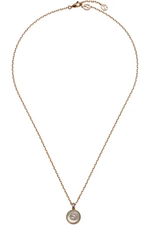 Gucci Necklaces, female, , ONE SIZE, Interlocking Necklace in pink gold, mop, diamond, GG pavé