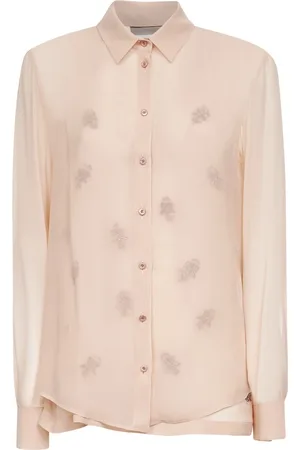 Fendi Shirts, female, , XS, Embroidered Floral Silk Shirt