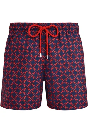 Vilebrequin Beachwear, male, , M, Ultralight and packable Homard Pixel swim shorts for men