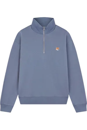 Maison Kitsuné Zip-throughs, male, , M, Fox Head Zip Sweatshirt Cotton