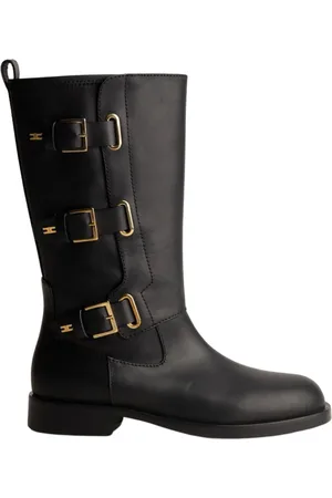 Elisabetta Franchi Leather Kids Boots with Zip