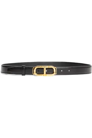 Tom Ford Belts, female, , 90 CM, Palmellato Leather Belt with Gold Buckle