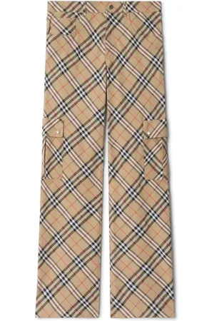 Burberry Wide Trousers, female, , 3XS, Linen Cotton Trousers