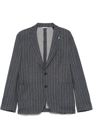 Manuel Ritz Indigo Buttoned Jacket with Rear Vents