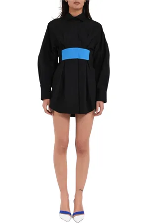 Msgm Cotton Mini Dress with Button Front