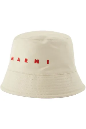 Marni Hats, male, , L, Cotton Bucket Hat Ivory