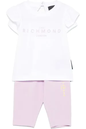 John Richmond Sporty White Black T-shirt Legging Set