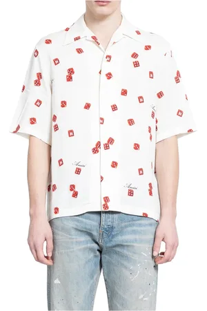 AMIRI Short Sleeve Shirts, male, , 2XL, Dice Bowling Shirt Multicolor Alabaster/Red