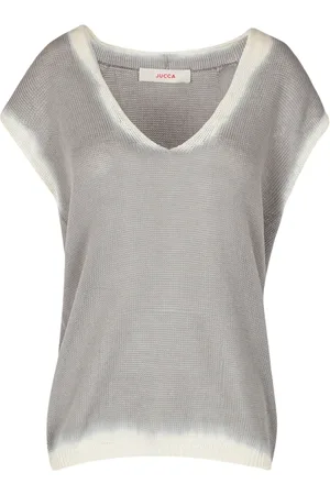 Jucca V-neck Knitwear, female, , L, Cotton V-Neck Ribbed Tank Top