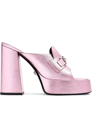 VERSACE Heeled Mules, female, , 2 UK, Stylish Sandals for Summer Days