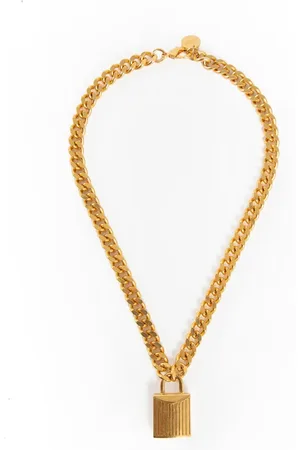 Tom Ford Necklaces, male, , ONE SIZE, Padlock Pendant Gold Necklace Jewelry