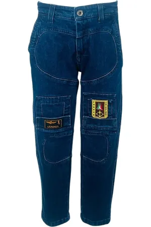 Aeronautica Militare Medium wash jeans with patch logo