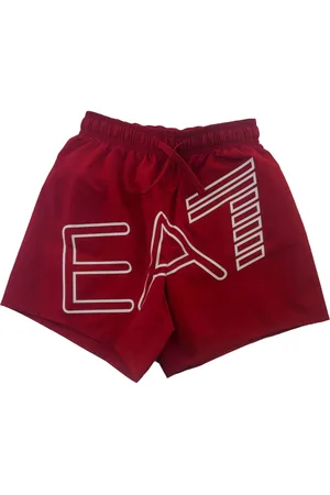 Emporio Armani Swimming Trunks, male, , 4 Y, Logo Print Swim Shorts EA7 Style