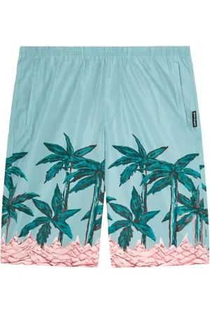 Palm Angels Beachwear, male, , M, Palm Tree Print Swim Shorts