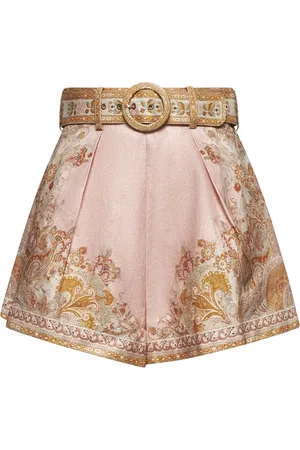 ZIMMERMANN Short Shorts, female, , L, Multicolour Acacia Linen Shorts