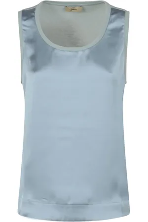 HERNO Sleeveless Tops, female, , XL, Satin Insert Tank Top