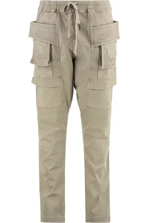 Rick Owens Coated Cotton Cargo Trousers with Drawstring