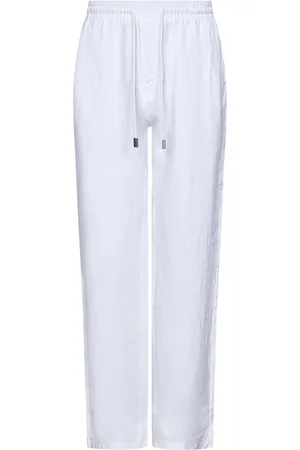 Vilebrequin Straight Trousers, male, , XL, Linen Trousers with Elasticated Waistband