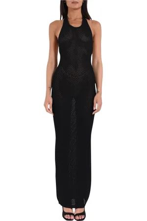 LANEUS Gowns, female, , XS, Knit Long Dress with Openwork Details