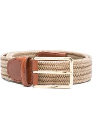 CANALI Belts, male, , 95 CM, Woven Design Belt with Buckle