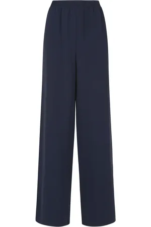 VALENTINO Wide Trousers, female, , L, Crepe Wide Leg Silk Trousers