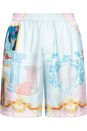 VERSACE Multicolour Silk Twill Shorts