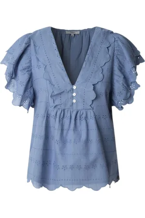 Pepe Jeans Blouses, female, , XS, Steel Elegant Blouse with Puff Sleeves